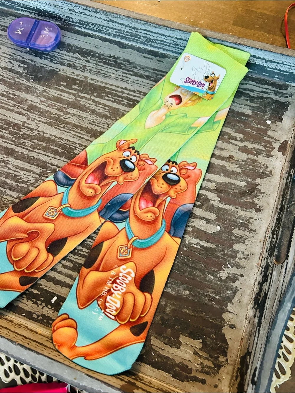 Licensed Scooby-Doo Kids Crew Socks in Yellow, Green & Blue